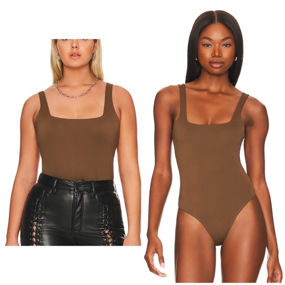 Zara Tops - Zara fitted stretching bodysuit square neckline,brown, designer